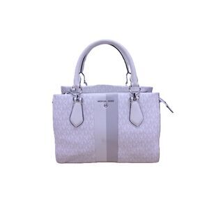 Michael Kors Medium White Signature Satchel Purse "Marilyn"